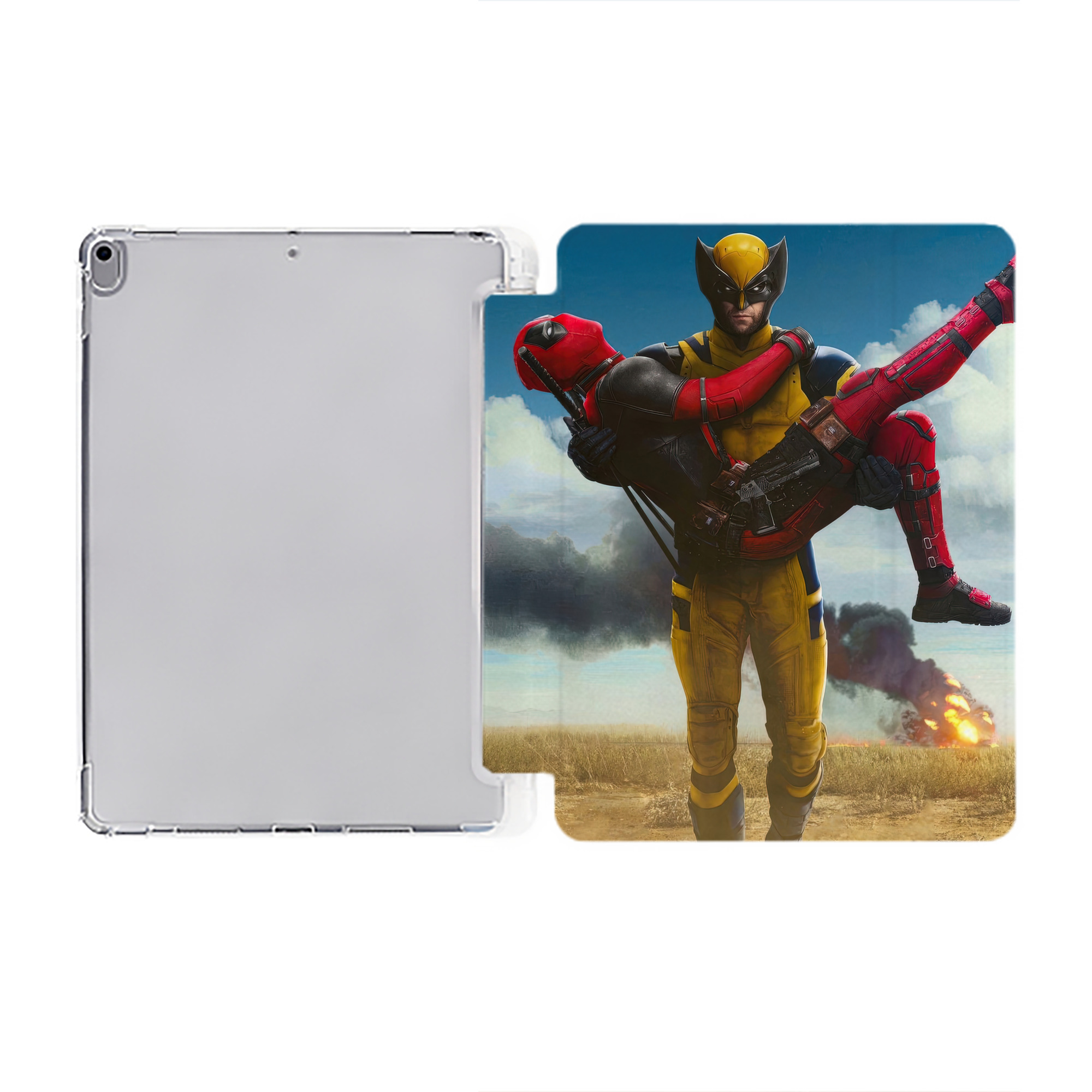 （画像用） Deadpool デッドプール IPad ケース ペン収納付き 三つ折りスタンド PUレザー×シリコン 対応機種9.5/10.5/10.9インチ